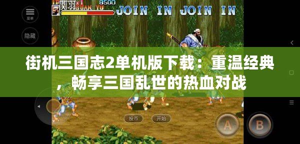 街機(jī)三國志2單機(jī)版下載：重溫經(jīng)典，暢享三國亂世的熱血對(duì)戰(zhàn)