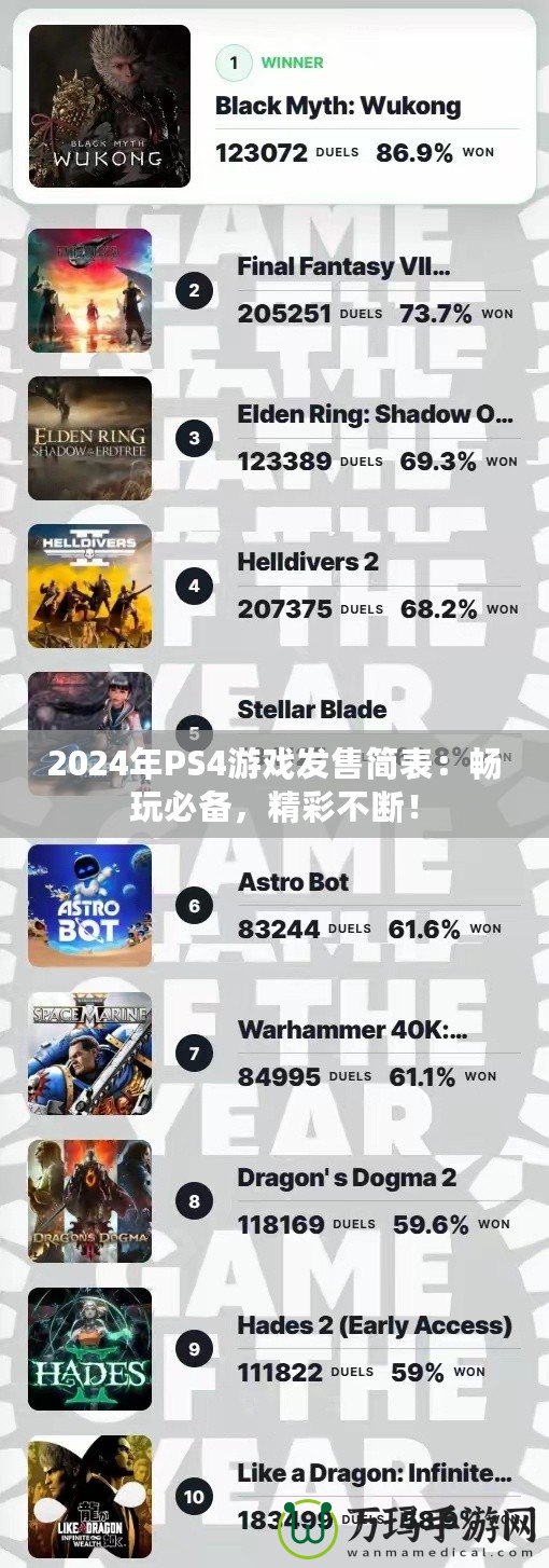 2024年P(guān)S4游戲發(fā)售簡表：暢玩必備，精彩不斷！