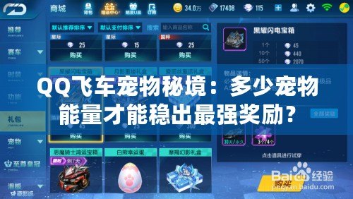 QQ飛車寵物秘境：多少寵物能量才能穩(wěn)出最強獎勵？