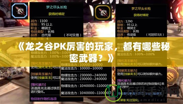 《龍之谷PK厲害的玩家，都有哪些秘密武器？》
