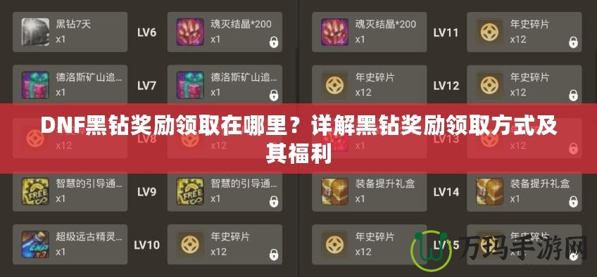 DNF黑鉆獎勵領(lǐng)取在哪里？詳解黑鉆獎勵領(lǐng)取方式及其福利