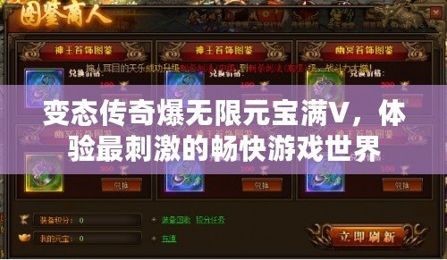 變態(tài)傳奇爆無限元寶滿V，體驗最刺激的暢快游戲世界