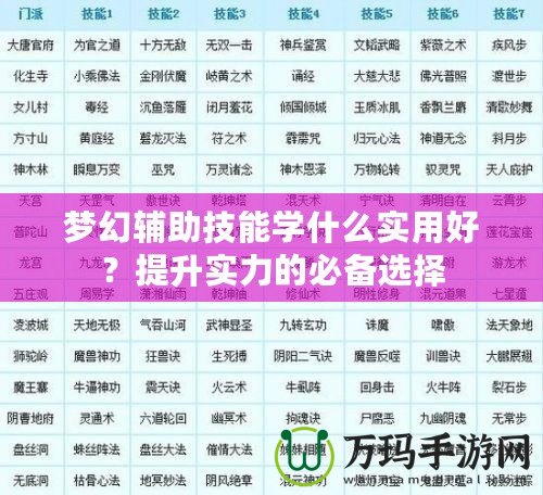 夢(mèng)幻輔助技能學(xué)什么實(shí)用好？提升實(shí)力的必備選擇