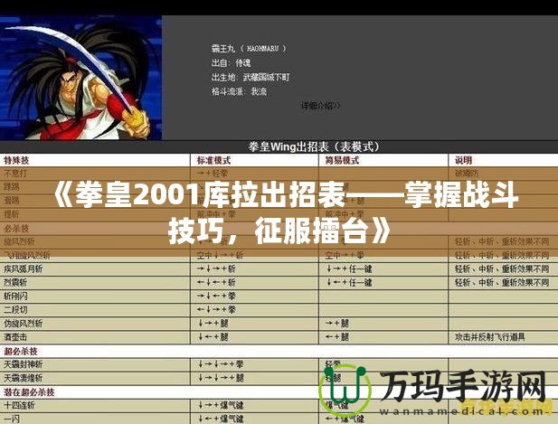 《拳皇2001庫(kù)拉出招表——掌握戰(zhàn)斗技巧，征服擂臺(tái)》