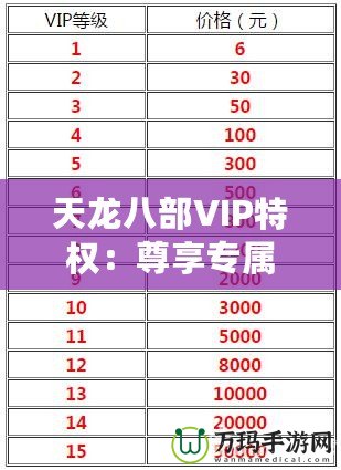 天龍八部VIP特權(quán)：尊享專屬待遇，開啟非凡游戲之旅