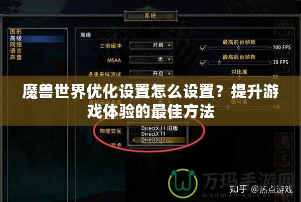魔獸世界優(yōu)化設(shè)置怎么設(shè)置？提升游戲體驗(yàn)的最佳方法