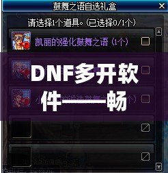 DNF多開軟件——暢享游戲新體驗(yàn)，提升操作效率