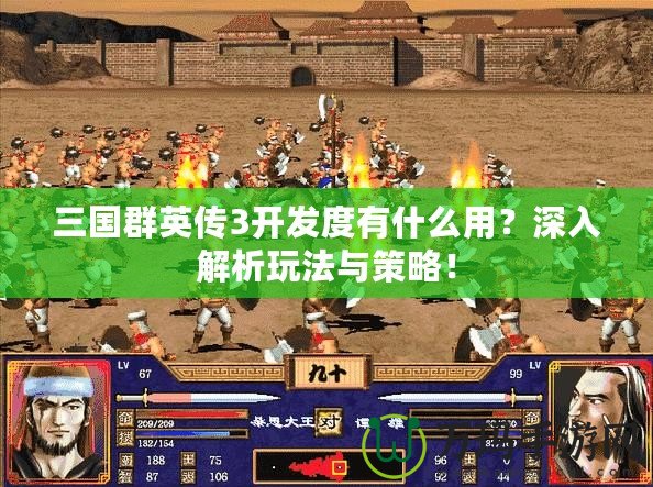 三國群英傳3開發(fā)度有什么用？深入解析玩法與策略！