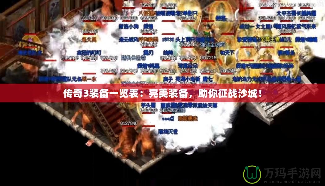 傳奇3裝備一覽表：完美裝備，助你征戰(zhàn)沙城！
