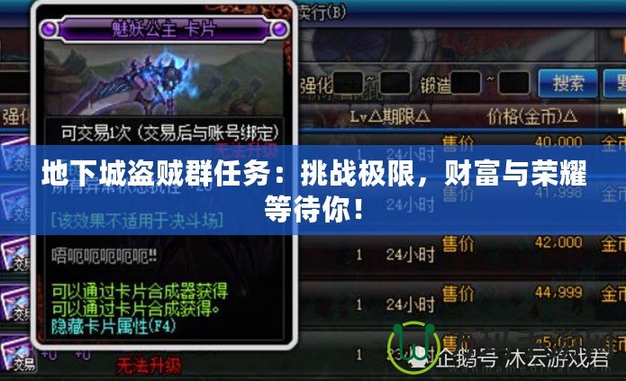 地下城盜賊群任務(wù)：挑戰(zhàn)極限，財(cái)富與榮耀等待你！
