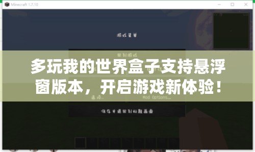 多玩我的世界盒子支持懸浮窗版本，開啟游戲新體驗！