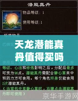 天龍潛能真丹值得買嗎？揭秘其真正效果與價(jià)值