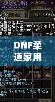 DNF柔道家用什么武器最好？全方位解析最佳武器選擇！