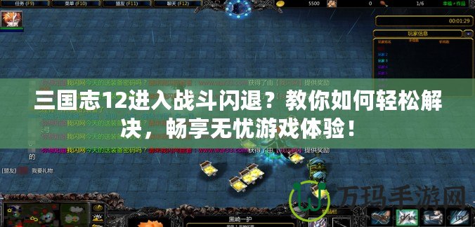 三國志12進入戰(zhàn)斗閃退？教你如何輕松解決，暢享無憂游戲體驗！