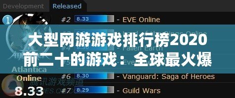 大型網(wǎng)游游戲排行榜2020前二十的游戲：全球最火爆的網(wǎng)絡(luò)游戲盤(pán)點(diǎn)