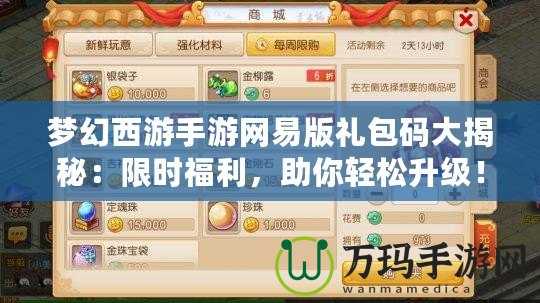 夢(mèng)幻西游手游網(wǎng)易版禮包碼大揭秘：限時(shí)福利，助你輕松升級(jí)！