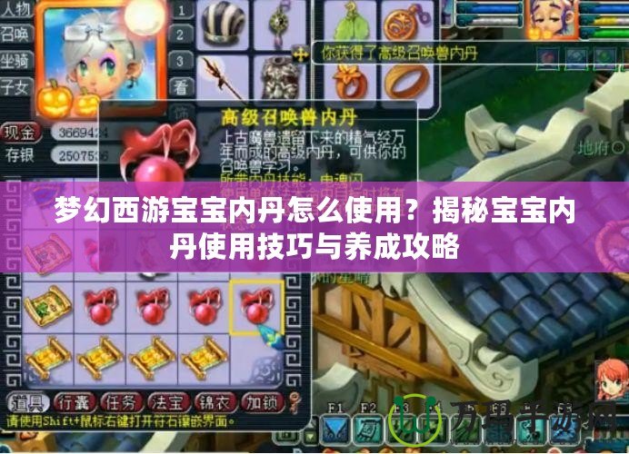 夢幻西游寶寶內丹怎么使用？揭秘寶寶內丹使用技巧與養(yǎng)成攻略