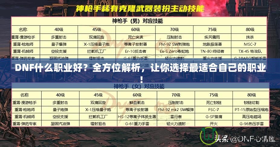 DNF什么職業(yè)好？全方位解析，讓你選擇最適合自己的職業(yè)！