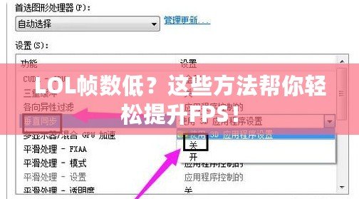 LOL幀數(shù)低？這些方法幫你輕松提升FPS！