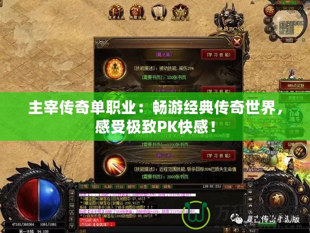 主宰傳奇單職業(yè)：暢游經典傳奇世界，感受極致PK快感！