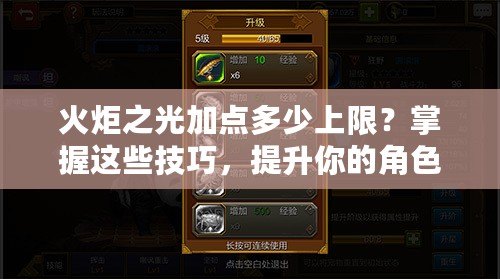 火炬之光加點(diǎn)多少上限？掌握這些技巧，提升你的角色戰(zhàn)力！