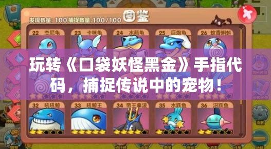 玩轉(zhuǎn)《口袋妖怪黑金》手指代碼，捕捉傳說中的寵物！