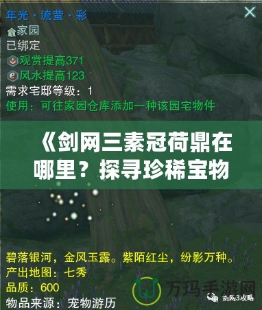 《劍網(wǎng)三素冠荷鼎在哪里？探尋珍稀寶物的奧秘》