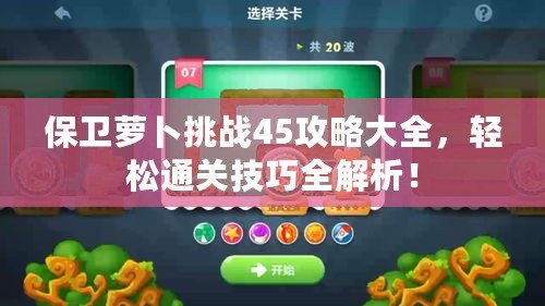 保衛(wèi)蘿卜挑戰(zhàn)45攻略大全，輕松通關(guān)技巧全解析！