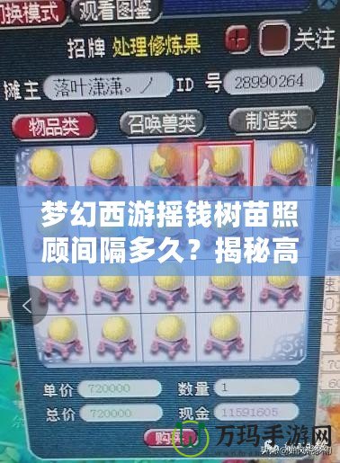 夢(mèng)幻西游搖錢樹苗照顧間隔多久？揭秘高效管理秘訣！