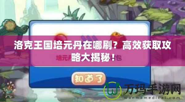 洛克王國(guó)培元丹在哪刷？高效獲取攻略大揭秘！