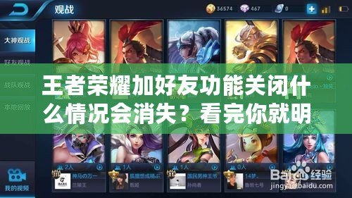 王者榮耀加好友功能關(guān)閉什么情況會消失？看完你就明白了！