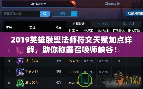 2019英雄聯(lián)盟法師符文天賦加點(diǎn)詳解，助你稱霸召喚師峽谷！