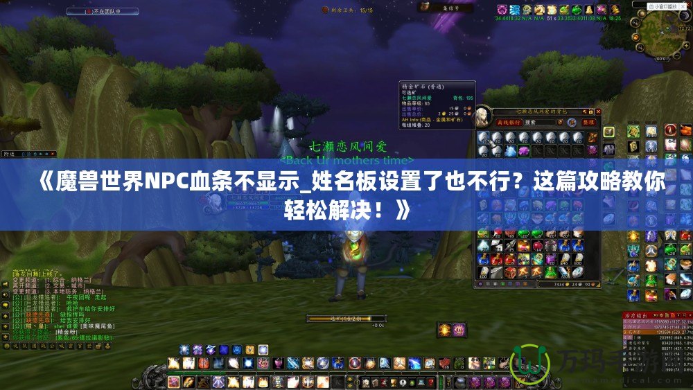 《魔獸世界NPC血條不顯示_姓名板設置了也不行？這篇攻略教你輕松解決！》