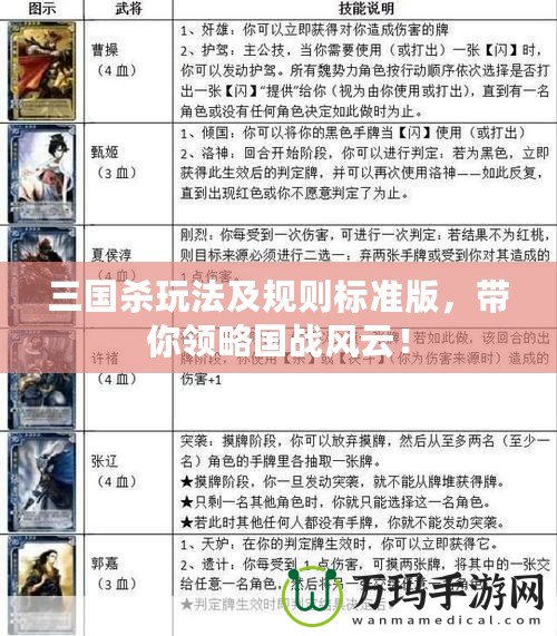 三國殺玩法及規(guī)則標(biāo)準(zhǔn)版，帶你領(lǐng)略國戰(zhàn)風(fēng)云！