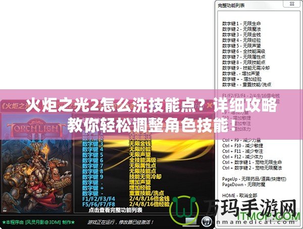 火炬之光2怎么洗技能點？詳細攻略教你輕松調(diào)整角色技能！